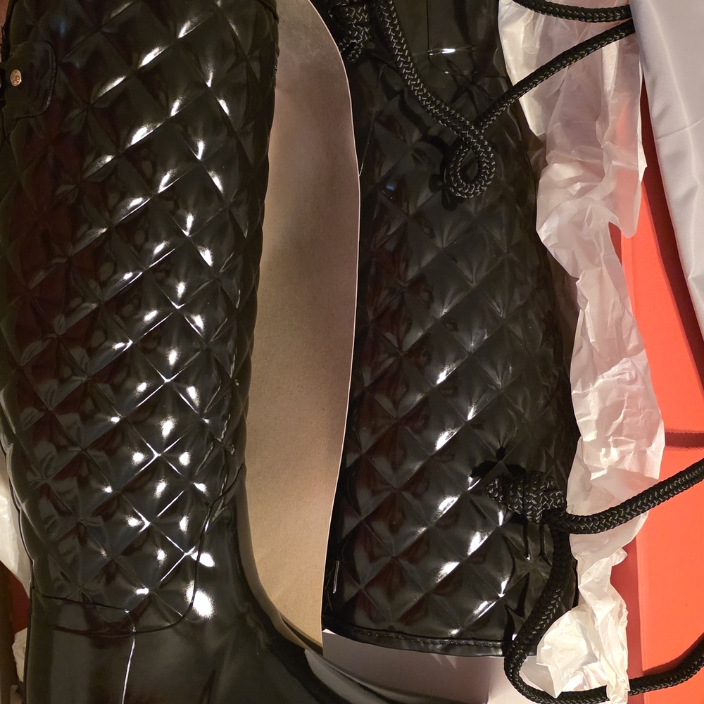 Hunter Black Quilted Women's Rain Boots